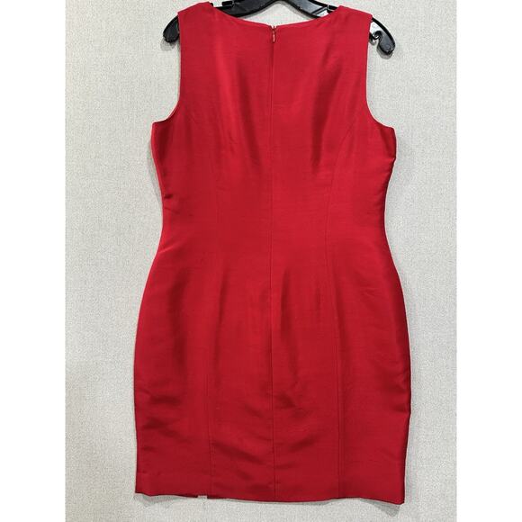 Spenser Jeremy Petites Silk Red Dress Glam Holiday Christmas Party 12 Petite Vtg - Picture 12 of 12